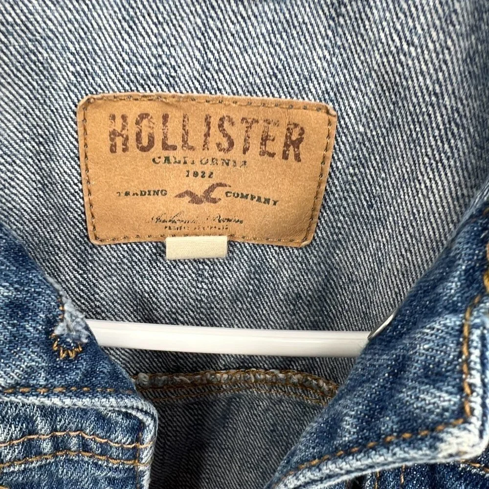 Girls Hollister Blue jean Vest size XS